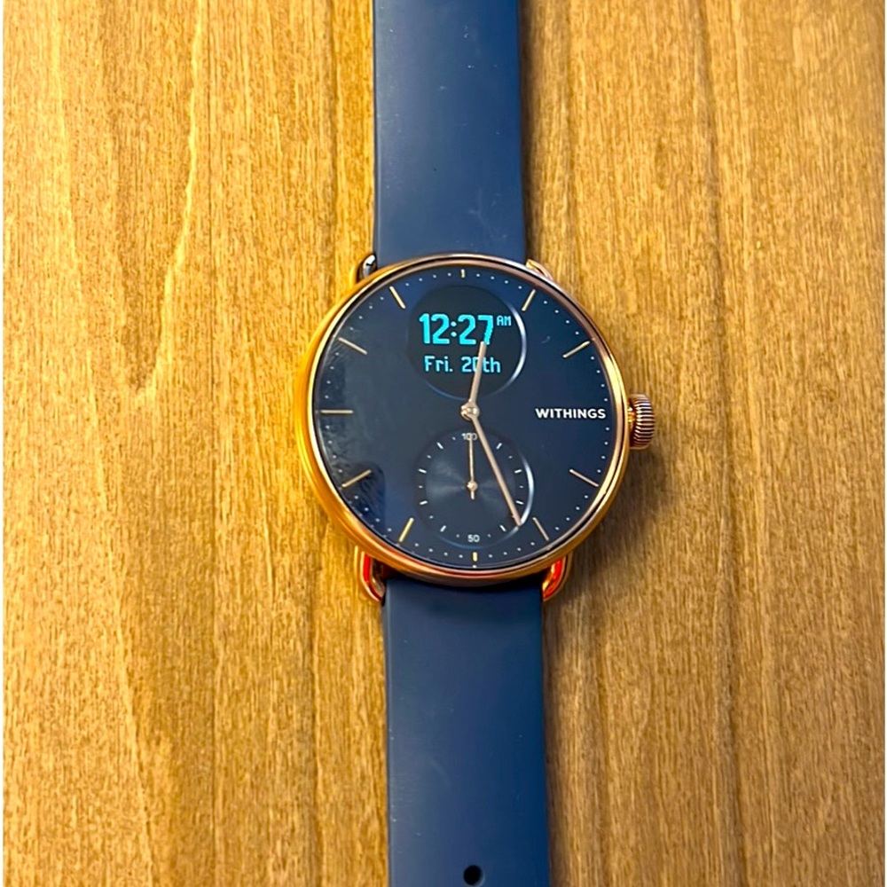 Withings scanwatch Hybrid smartwatch (38 mm, Blue and Rose)